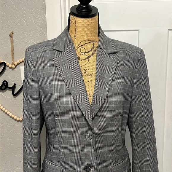MICHAEL Michael Kors Gray Plaid Blazer - Picture 2 of 12